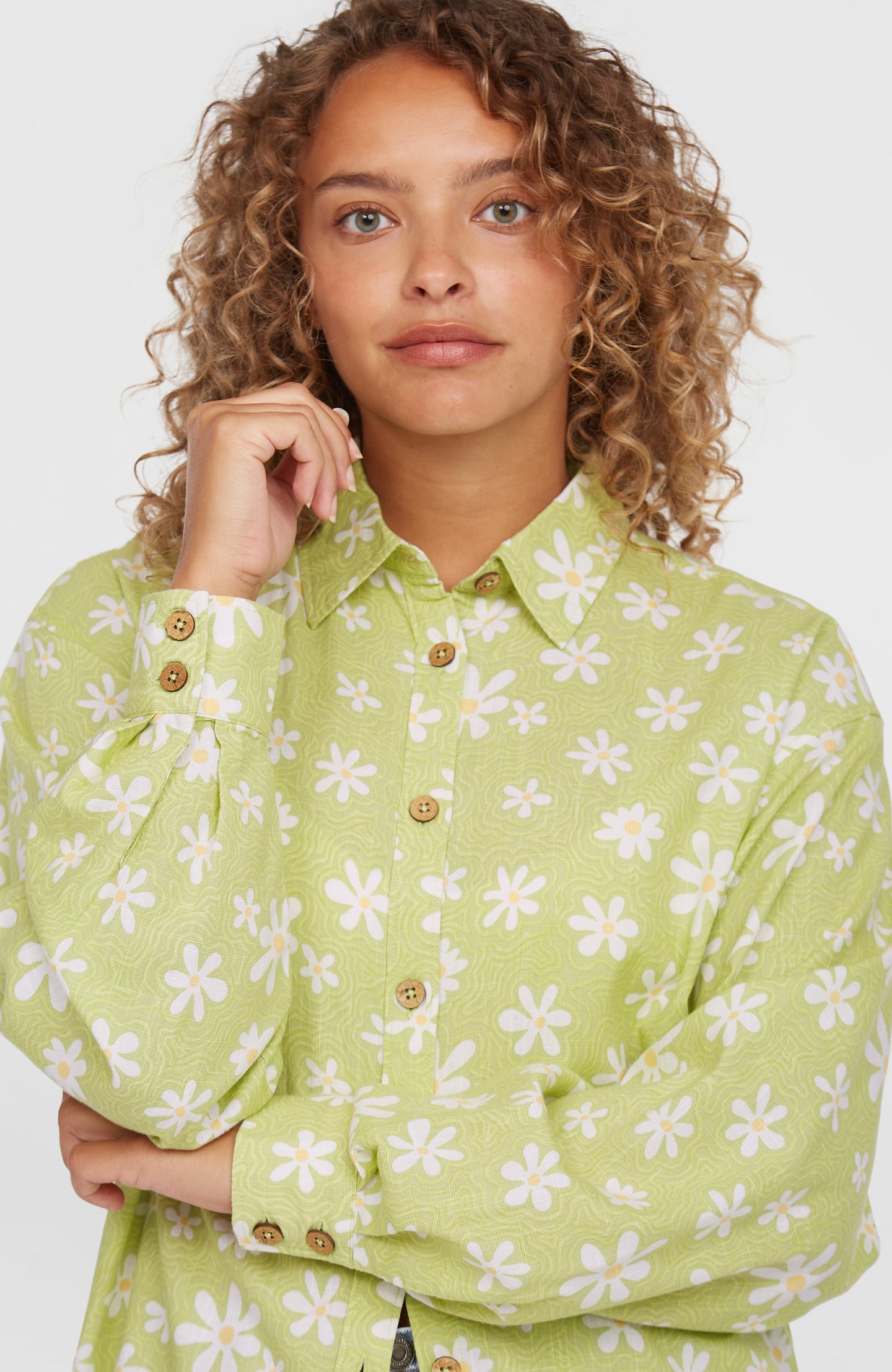 O'Neill Beach Vintage Long Shirt - Green Daisyline