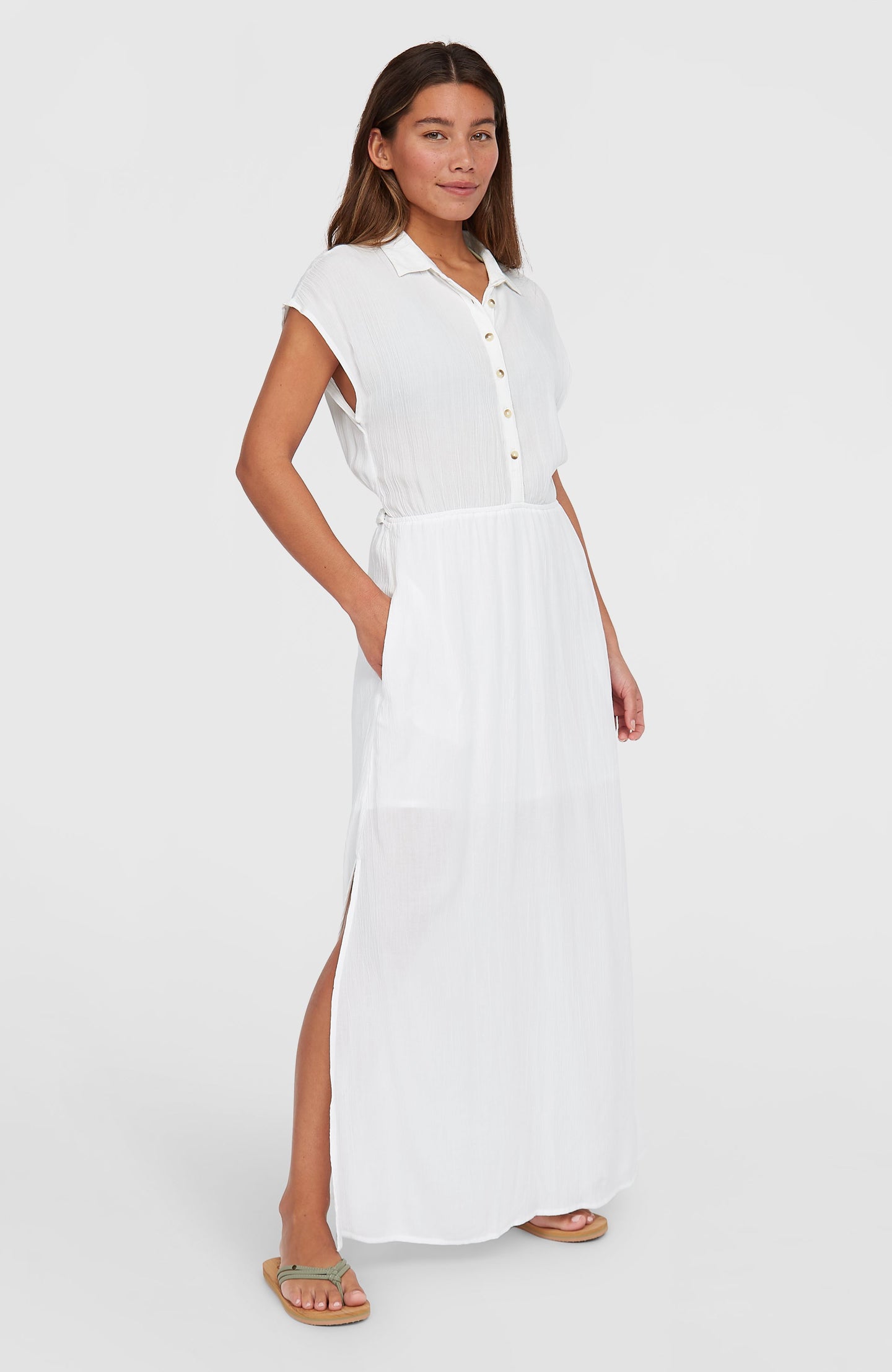 Lori Maxi Shirt Dress - Snow White