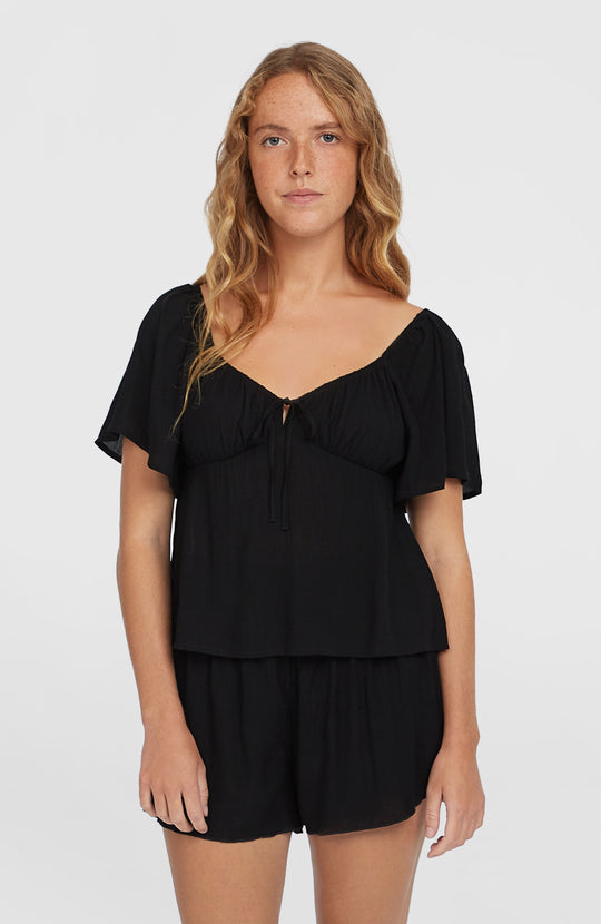 Johnny Smocked Waist Shorts - Black Out