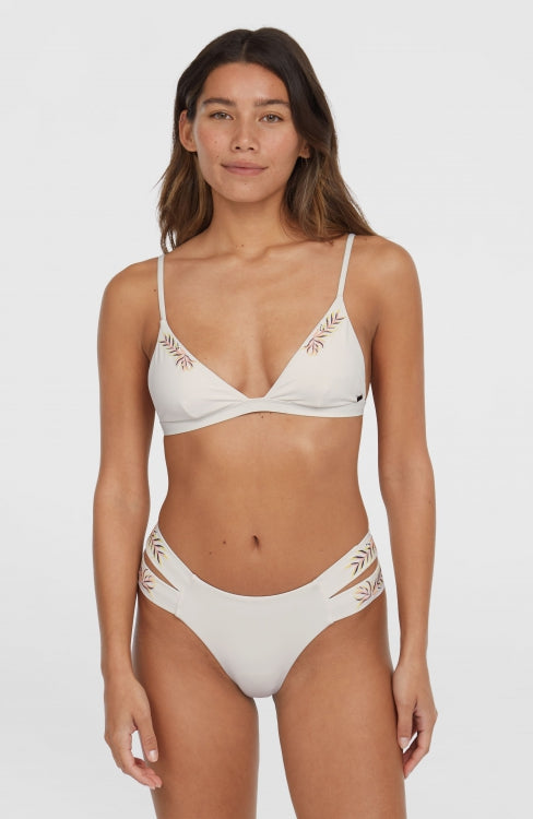 Sea Side Boulder Embroidery Bikini Set - Snow White