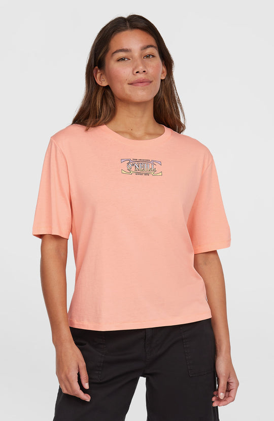 Summer Musthaves Back Print T-Shirt - Coral Pop