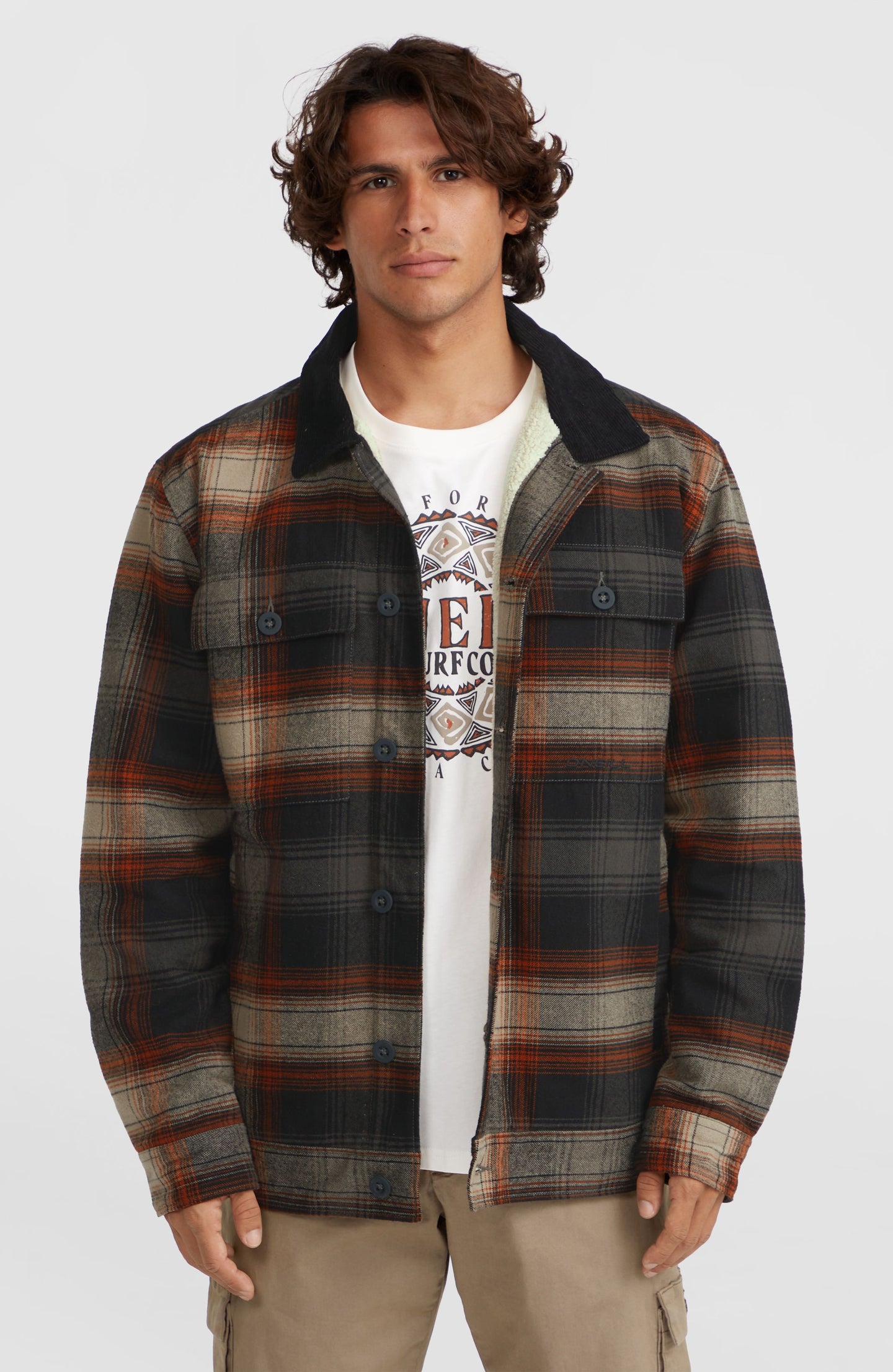 O'Neill Fleece Lined Jacket - Grey Check Small