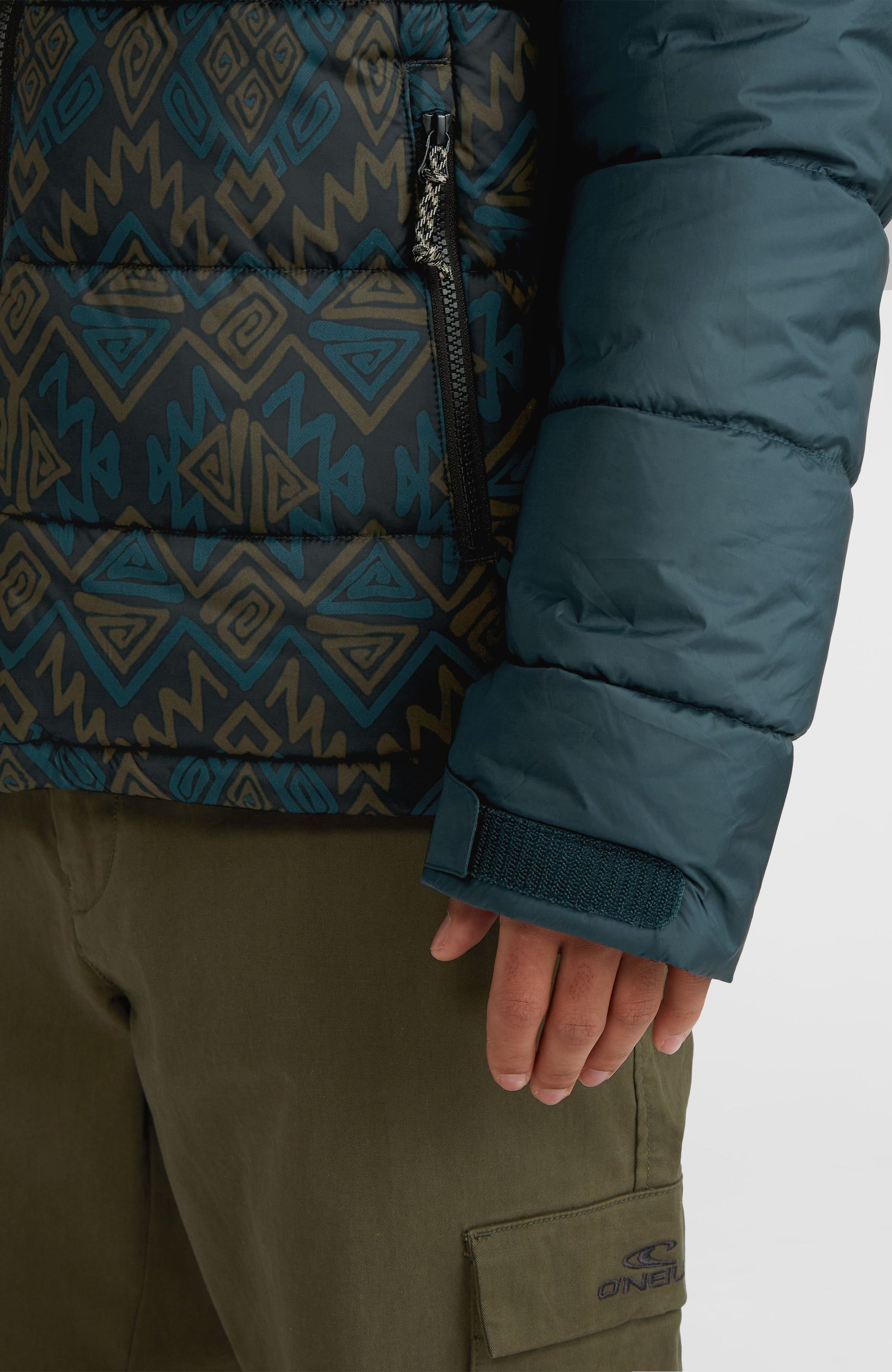 O'Riginals Puffer Jacket - Black Retro Ikat