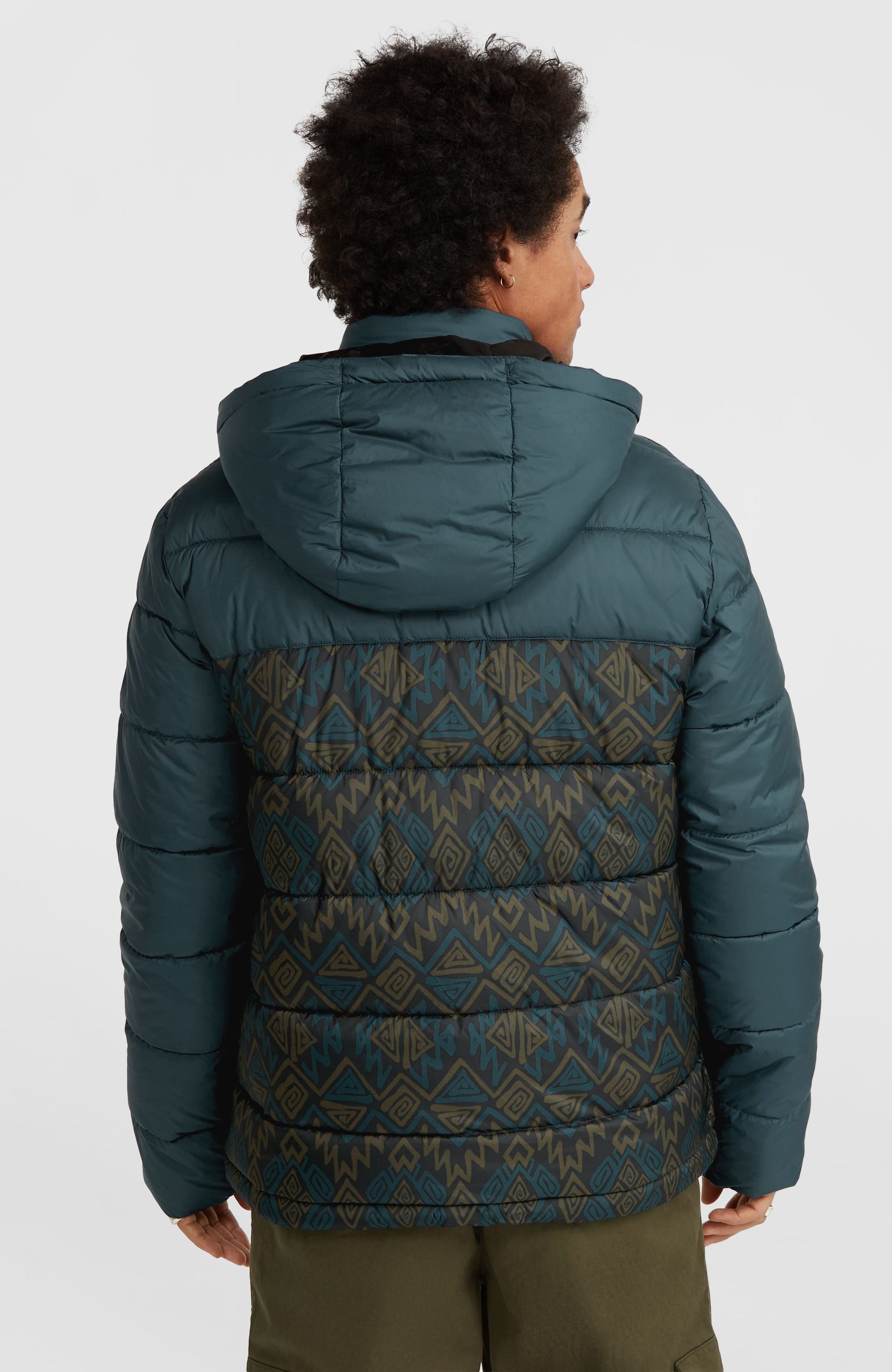 O'Riginals Puffer Jacket - Black Retro Ikat