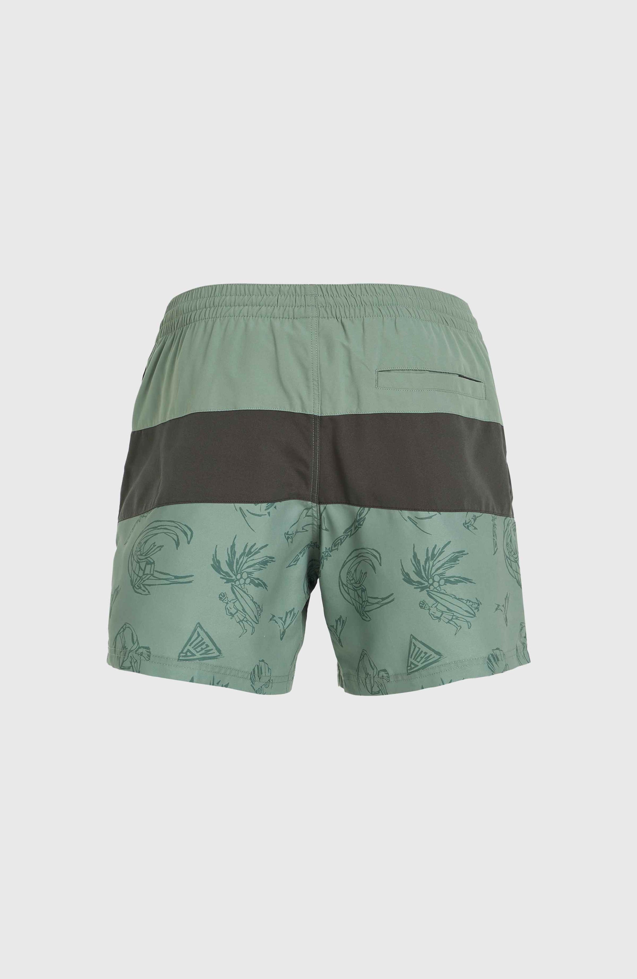 Mix & Match Cali Block 15'' Swim Shorts - Green Vintage Surfer