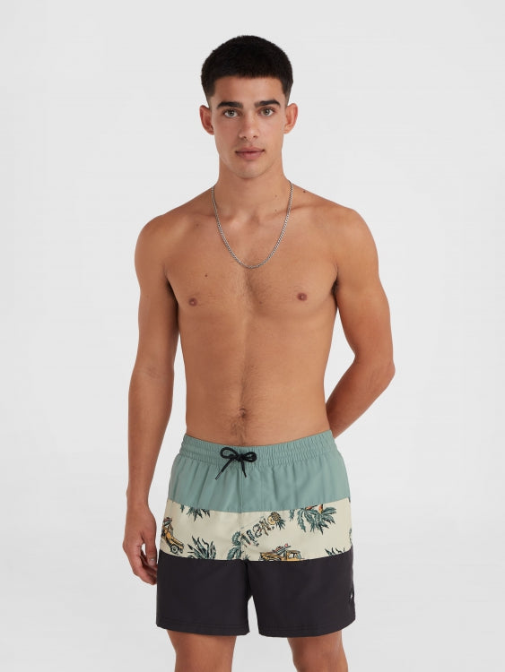 Mix & Match Cali Block 15'' Swim Shorts - Beige Venice Beach