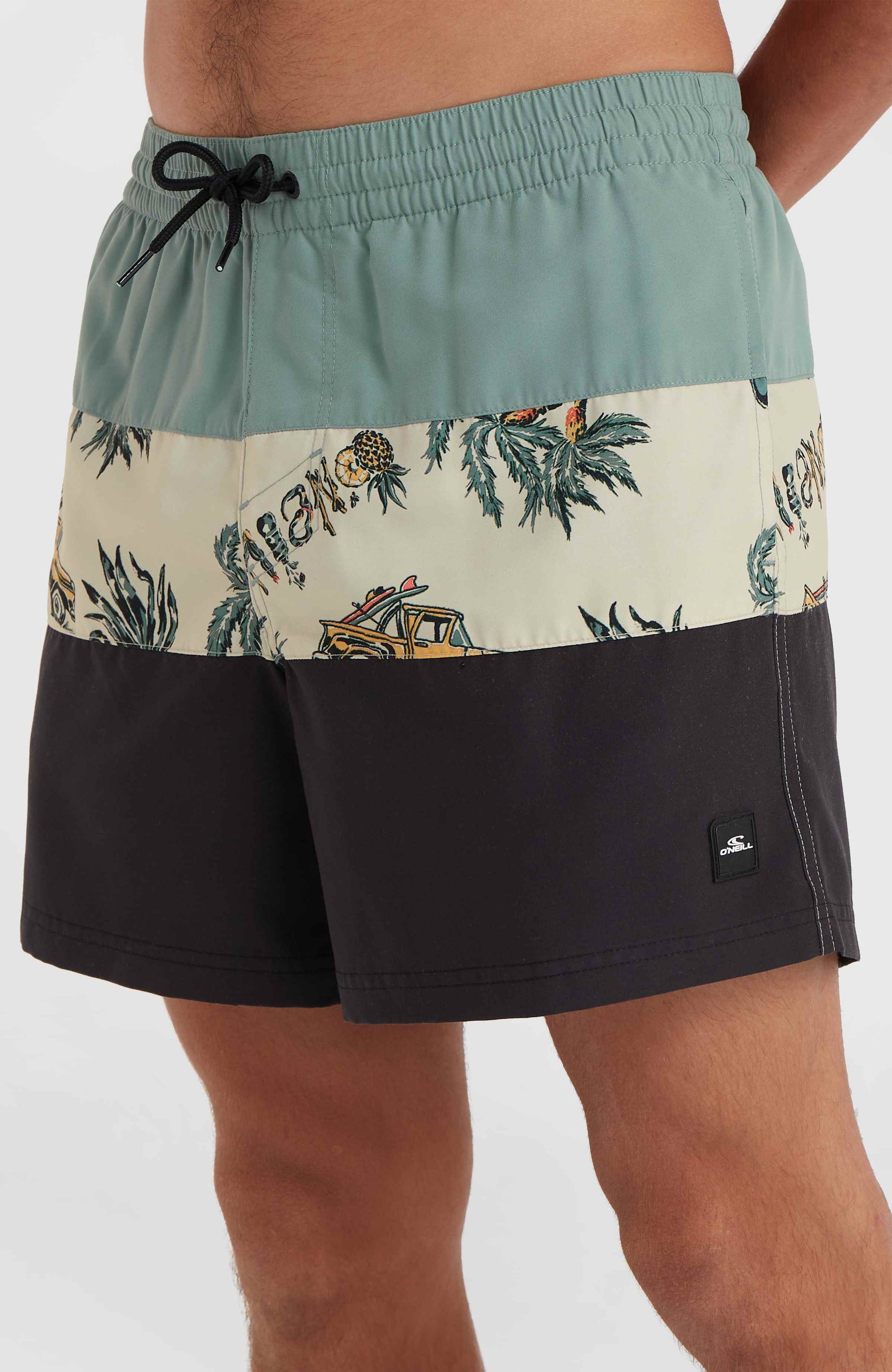 Mix & Match Cali Block 15'' Swim Shorts - Beige Venice Beach