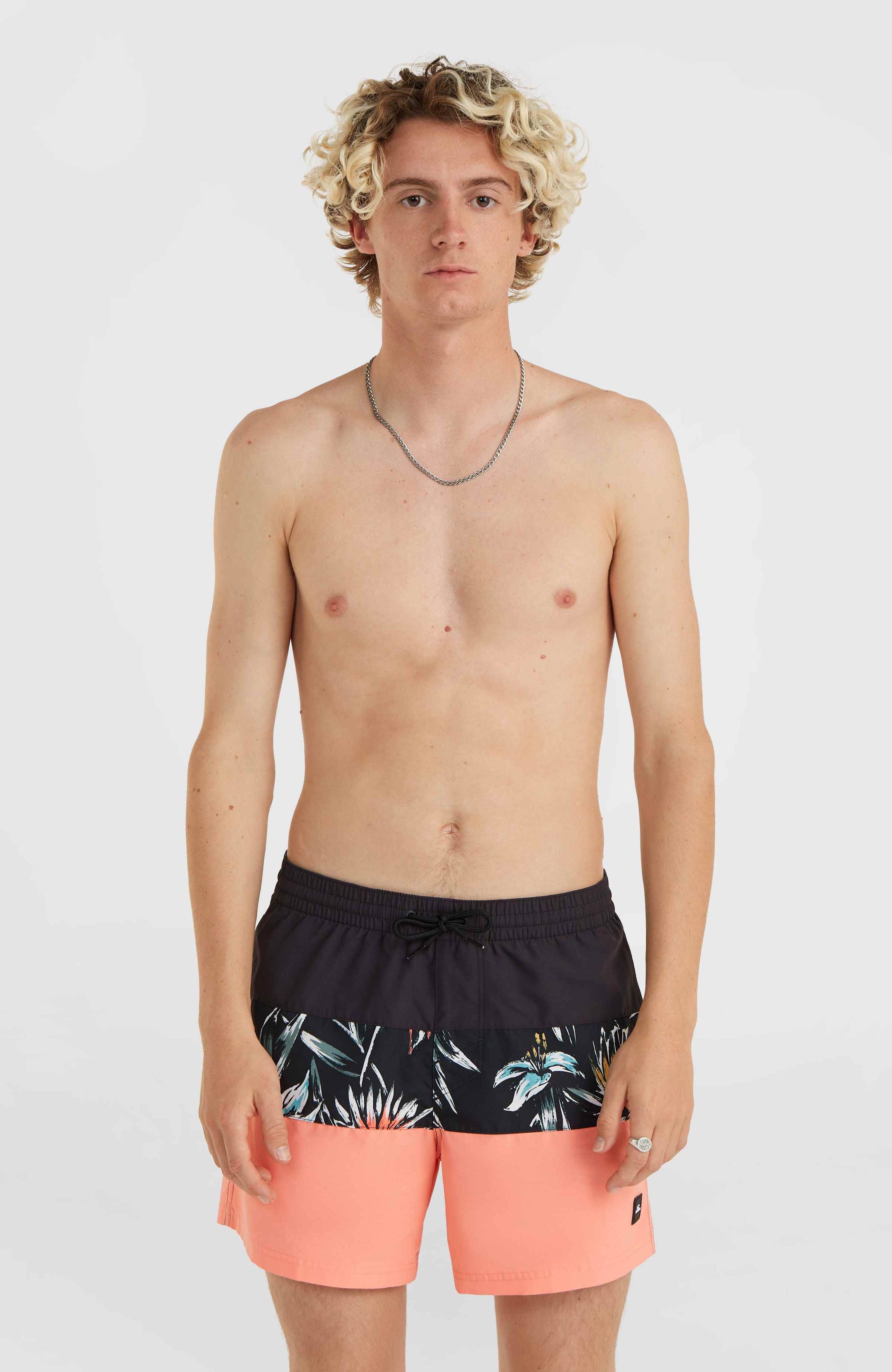 Mix & Match Cali Block 15'' Swim Shorts - Black Tropicana