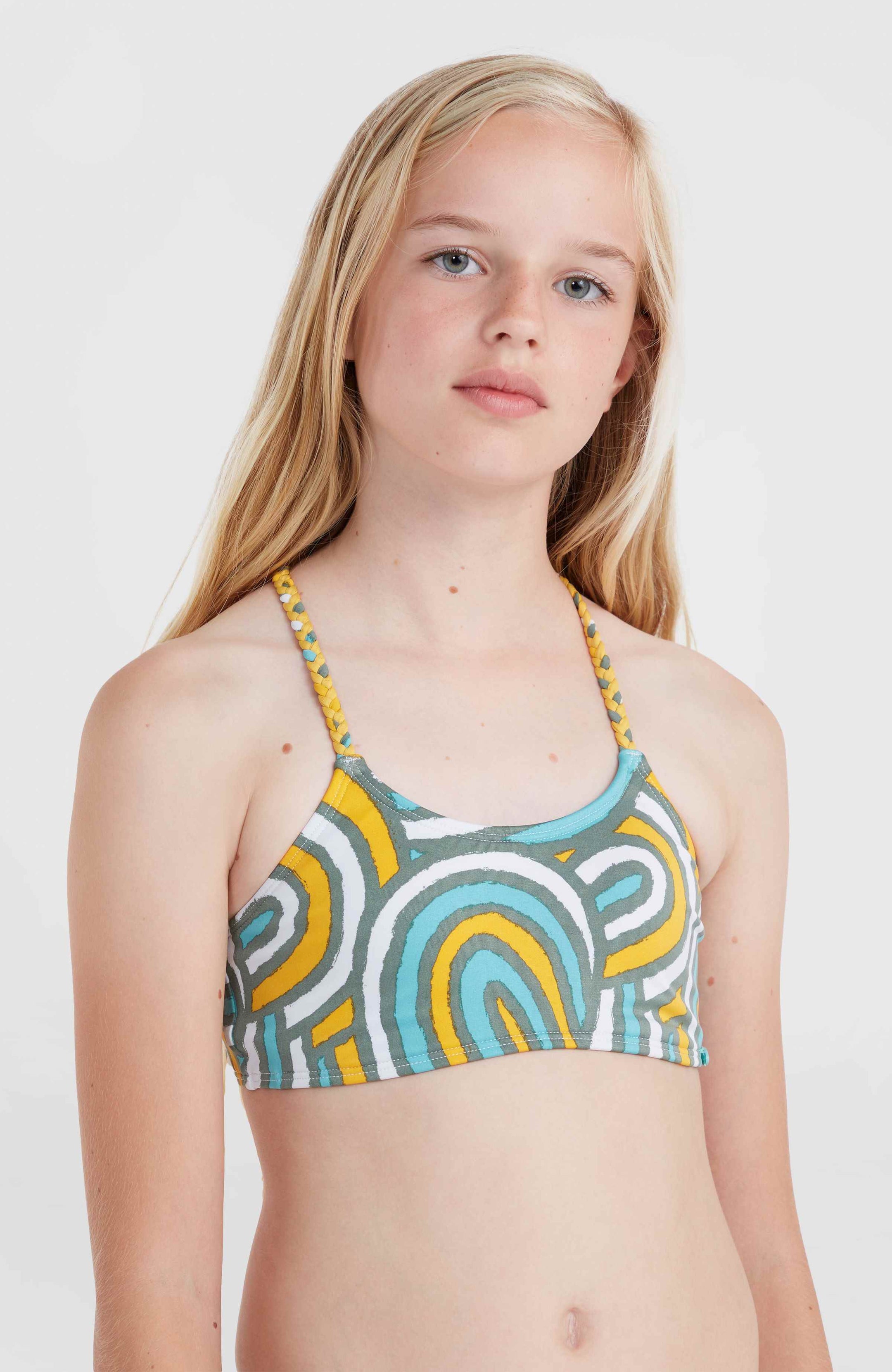 Mix And Match Tropics Bikini - Blue Rainbow Stripe