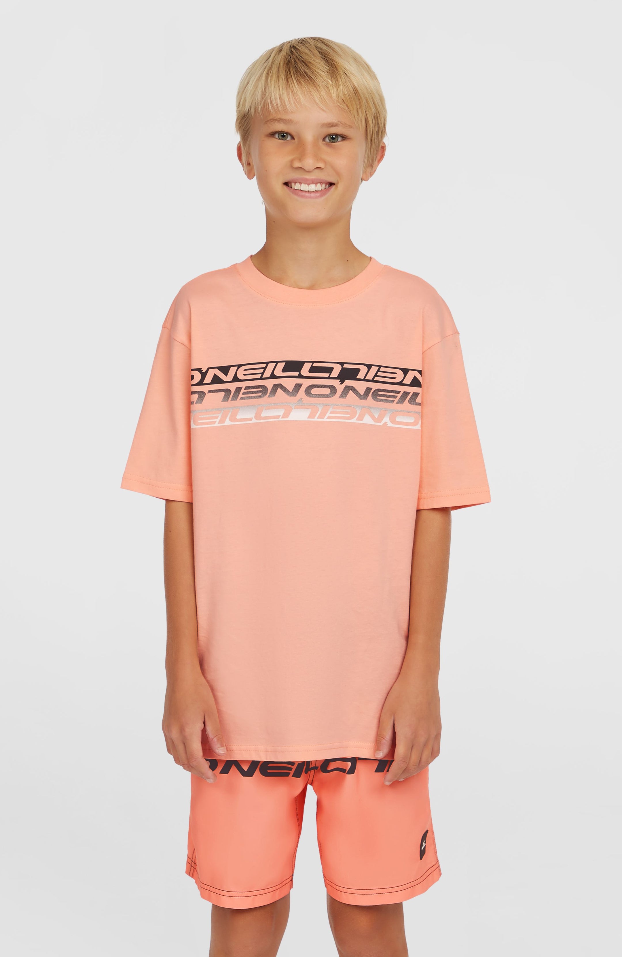 O'Neill Cali Stripe 14" Swimshorts - Coral Upside Down