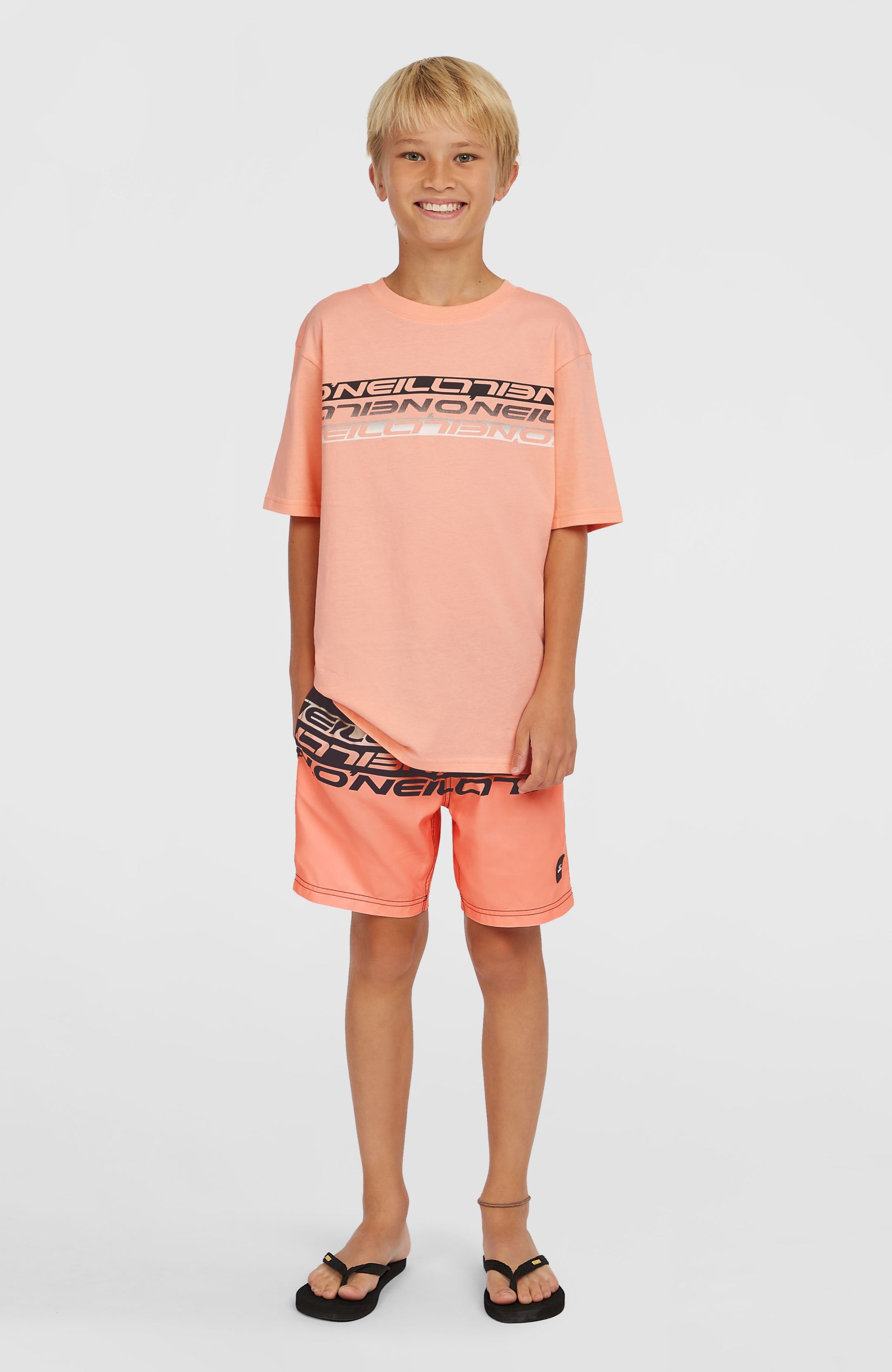 O'Neill Cali Stripe 14" Swimshorts - Coral Upside Down