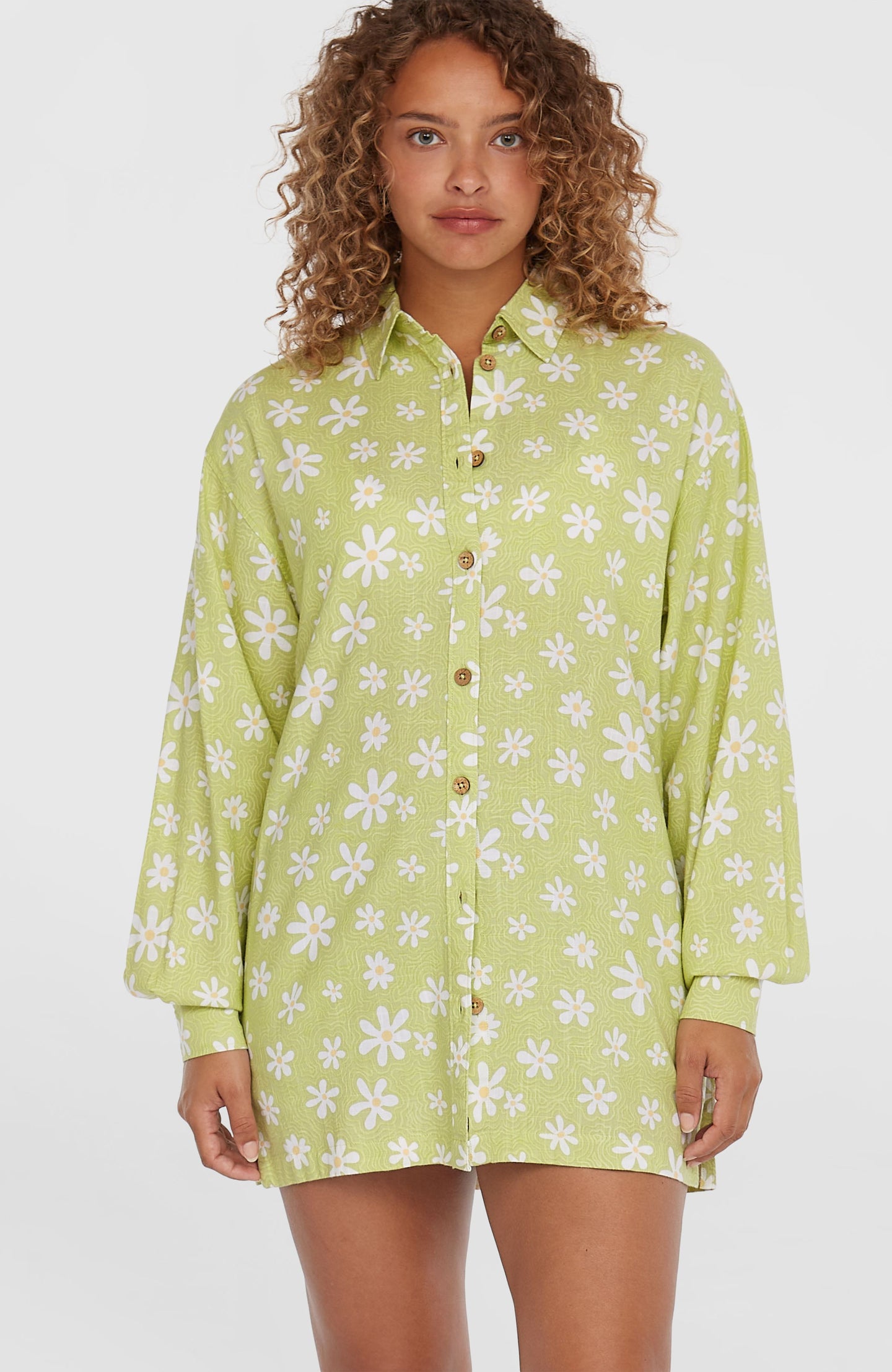 O'Neill Beach Vintage Long Shirt - Green Daisyline