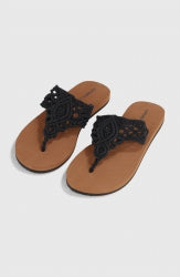 Ditsy Crochet Sandals - Black Out