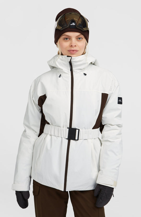 Fwc'Cruz Hybrid Belted Snow Jacket - Snow White Colour Block
