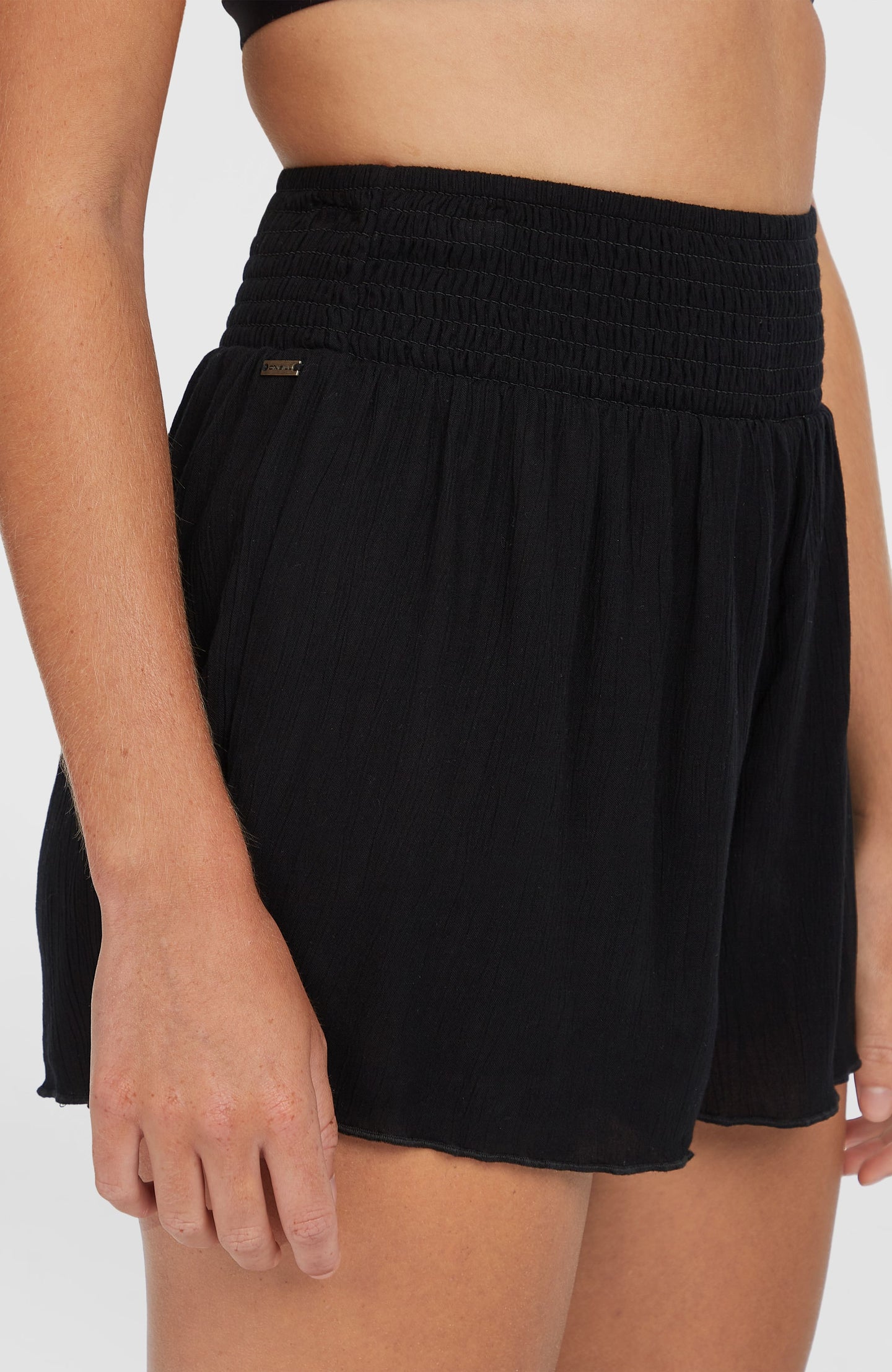 Johnny Smocked Waist Shorts - Black Out