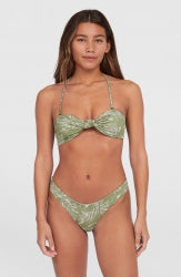 Knot Bandeau Matira Bikini Set - Green Textured Jungle