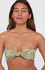 Knot Bandeau Matira Bikini Set - Green Textured Jungle