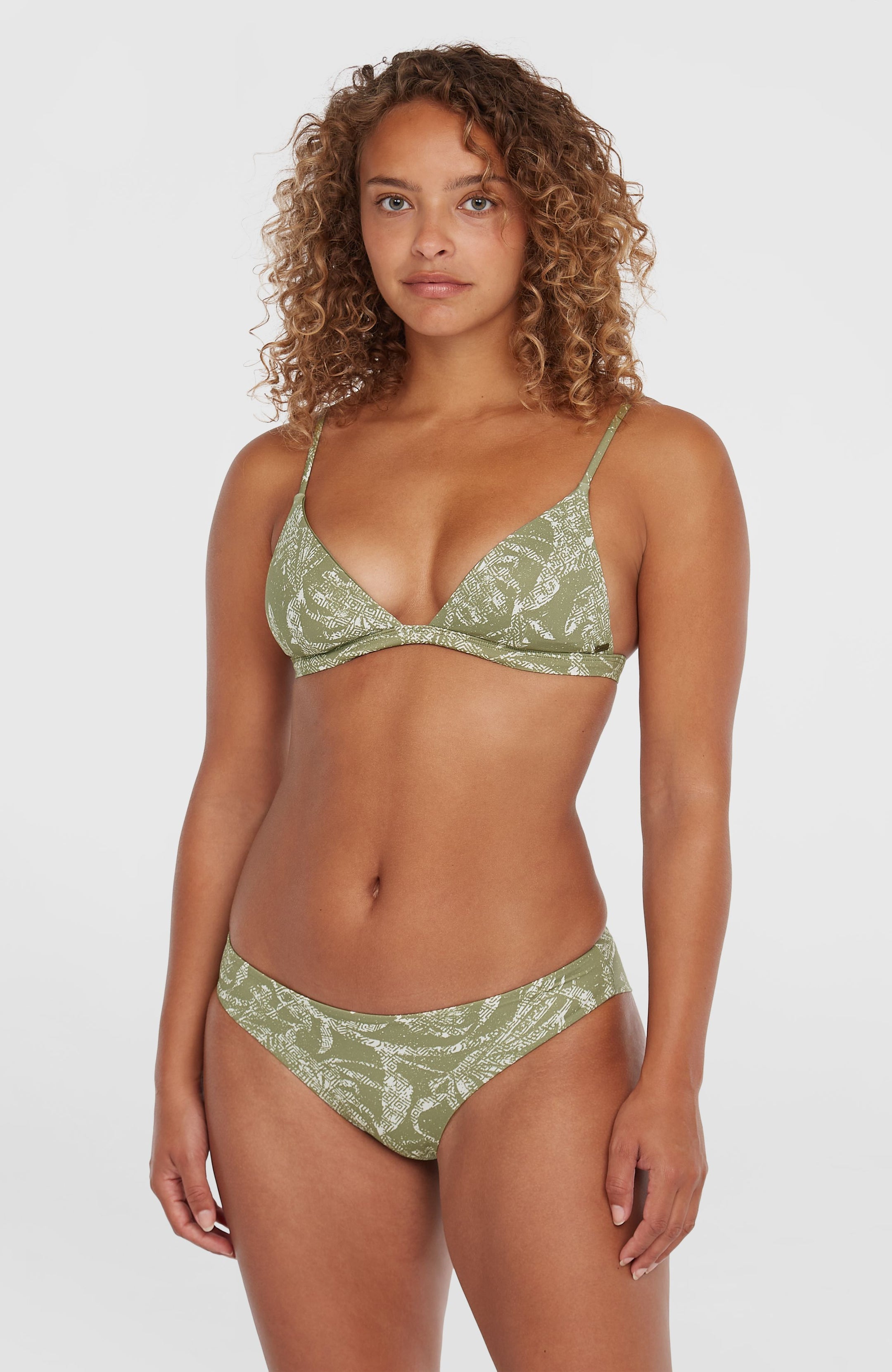 Seaside Tri Top - Green Textured Jungle