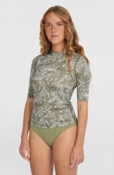 Essentials Skin S/Slv - Green Textured Jungle