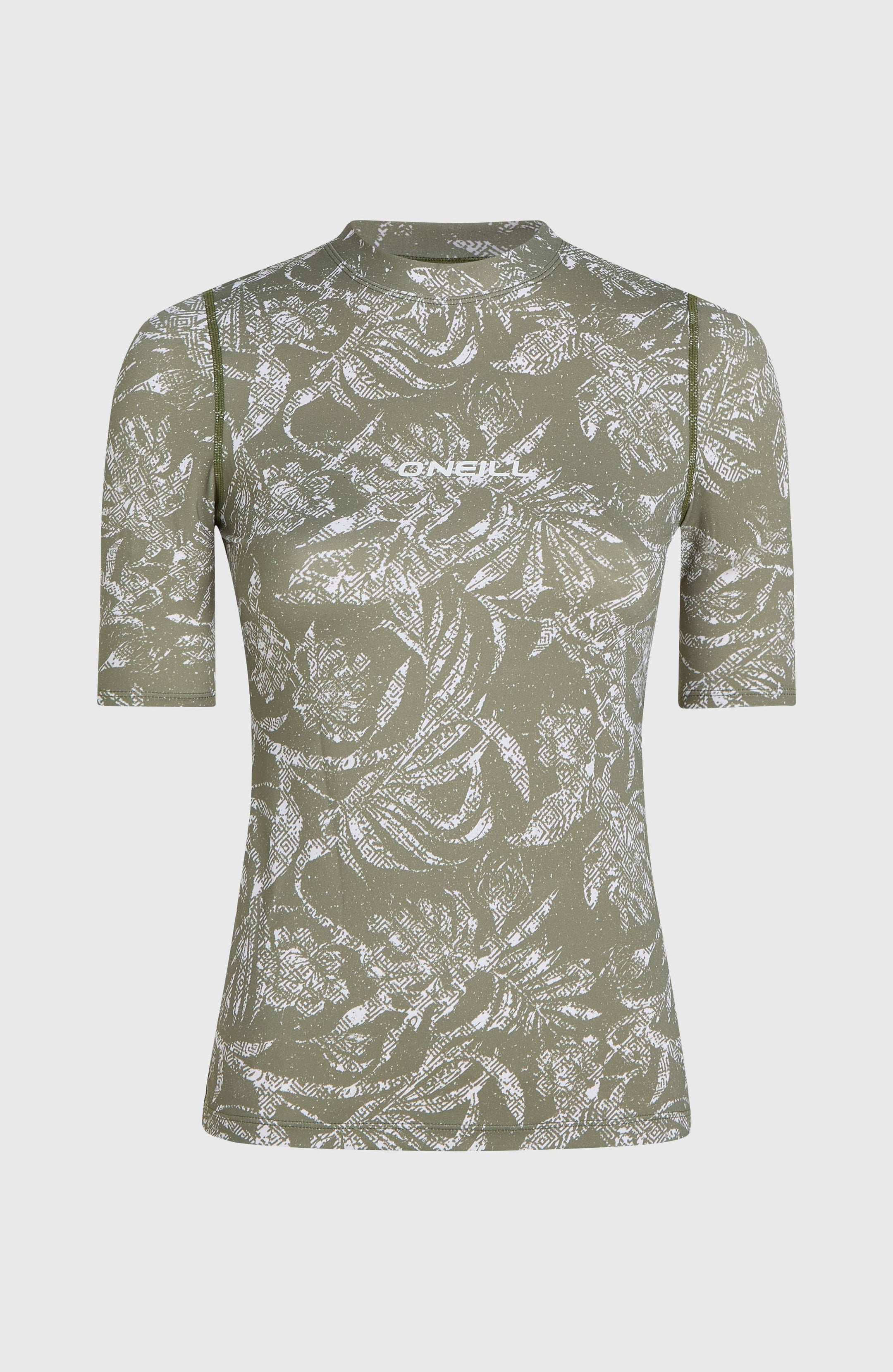 Essentials Skin S/Slv - Green Textured Jungle