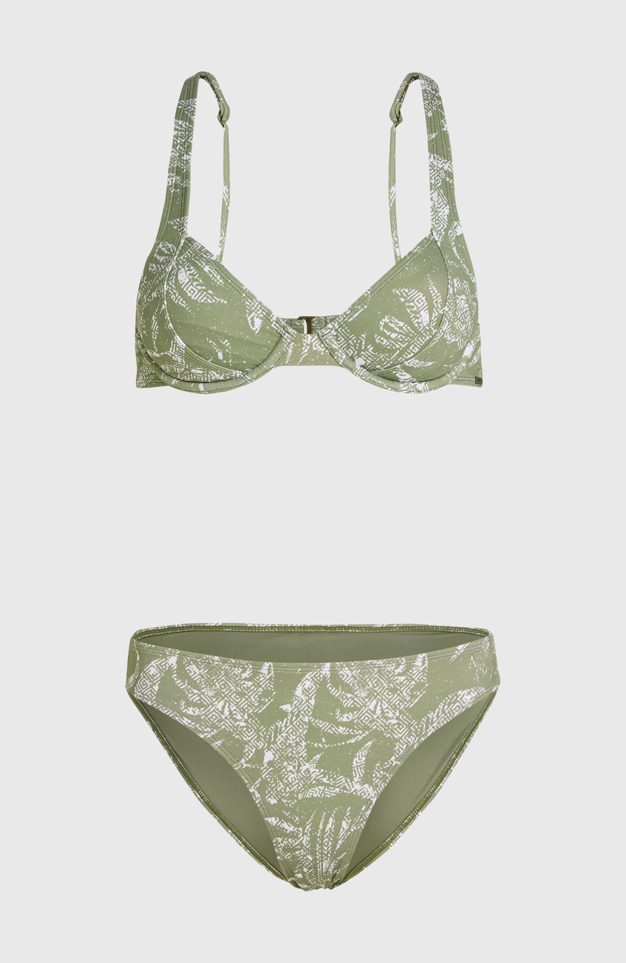 Saltwater Elsie Rita Bikini Set - Green Textured Jungle