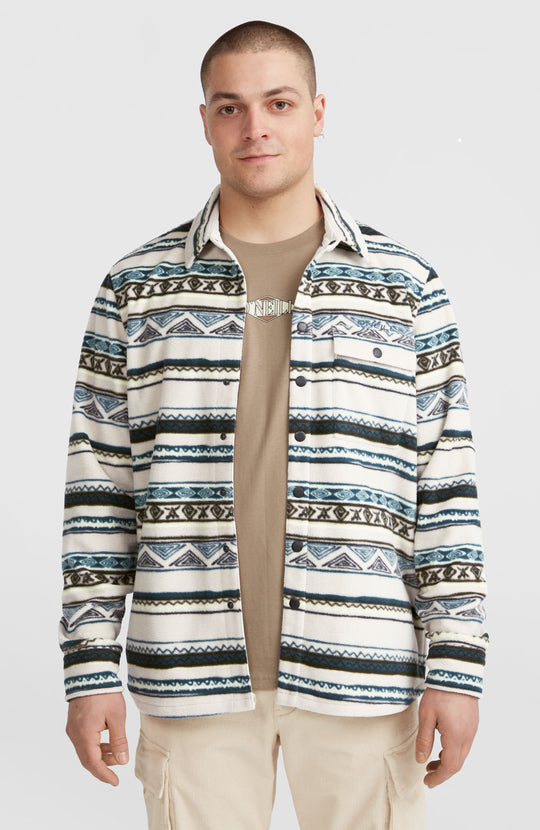 O'Neill Superfleece Shirt - Grey Ikat Stripe