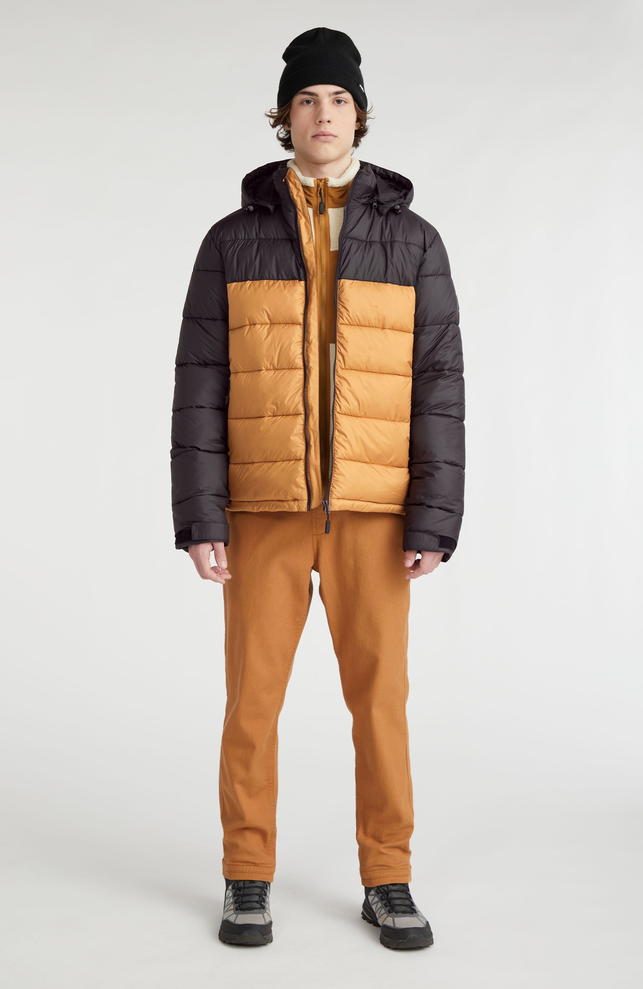 O'Riginals Puffer Jacket - Rich Caramel Colour block