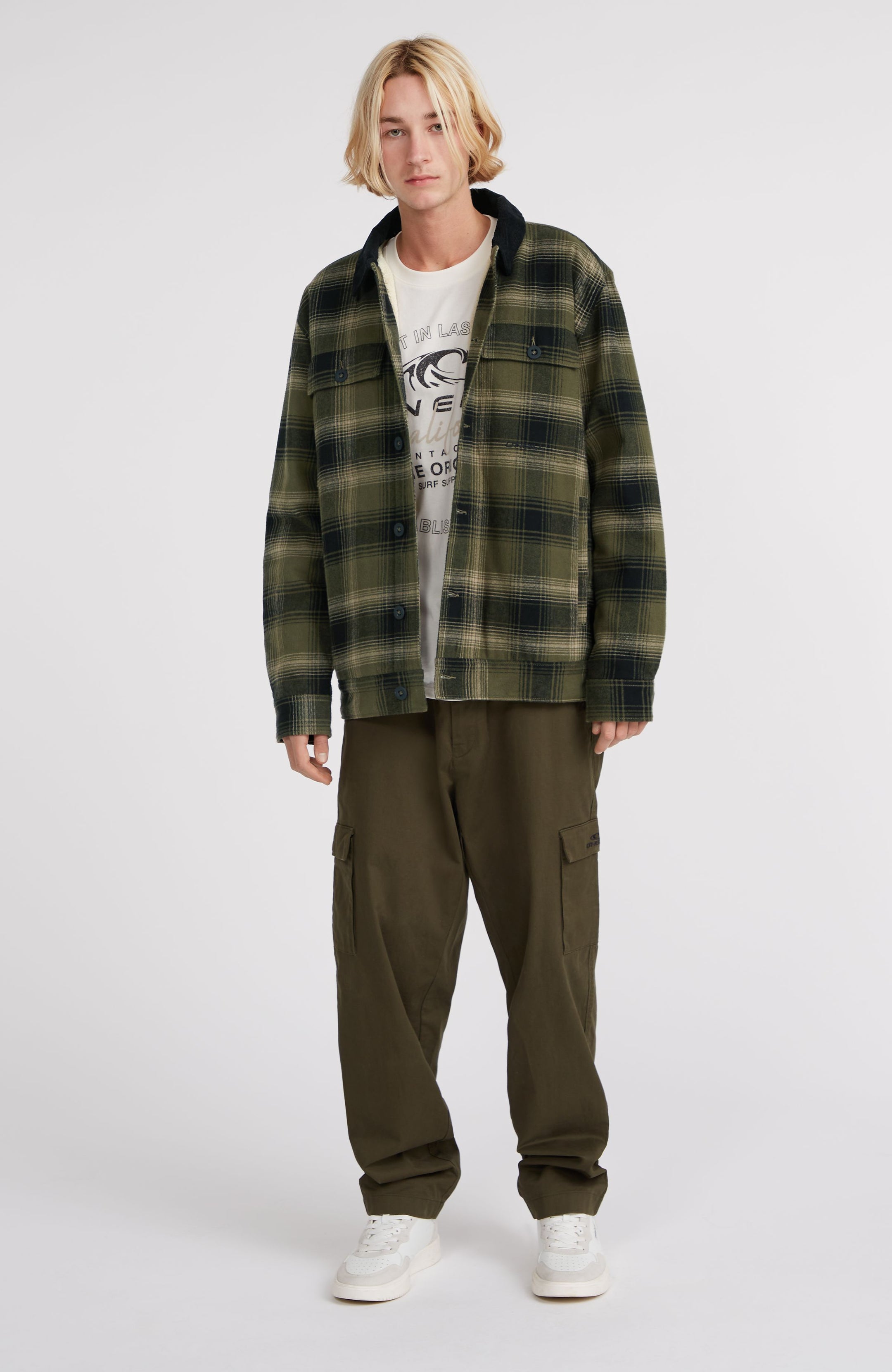 O'Neill Fleece Lined Jacket - Green Check Small