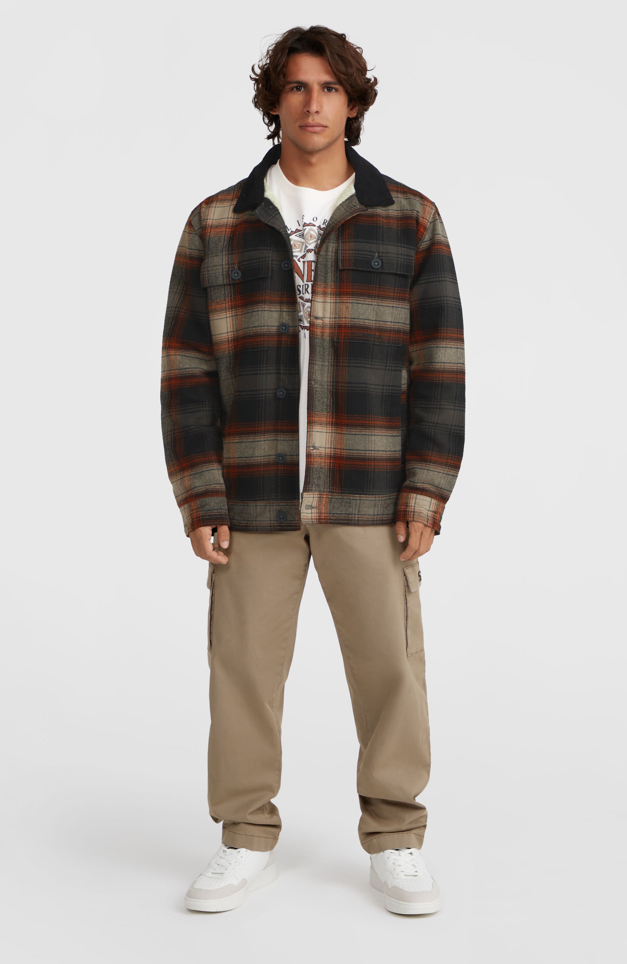 O'Neill Fleece Lined Jacket - Grey Check Small