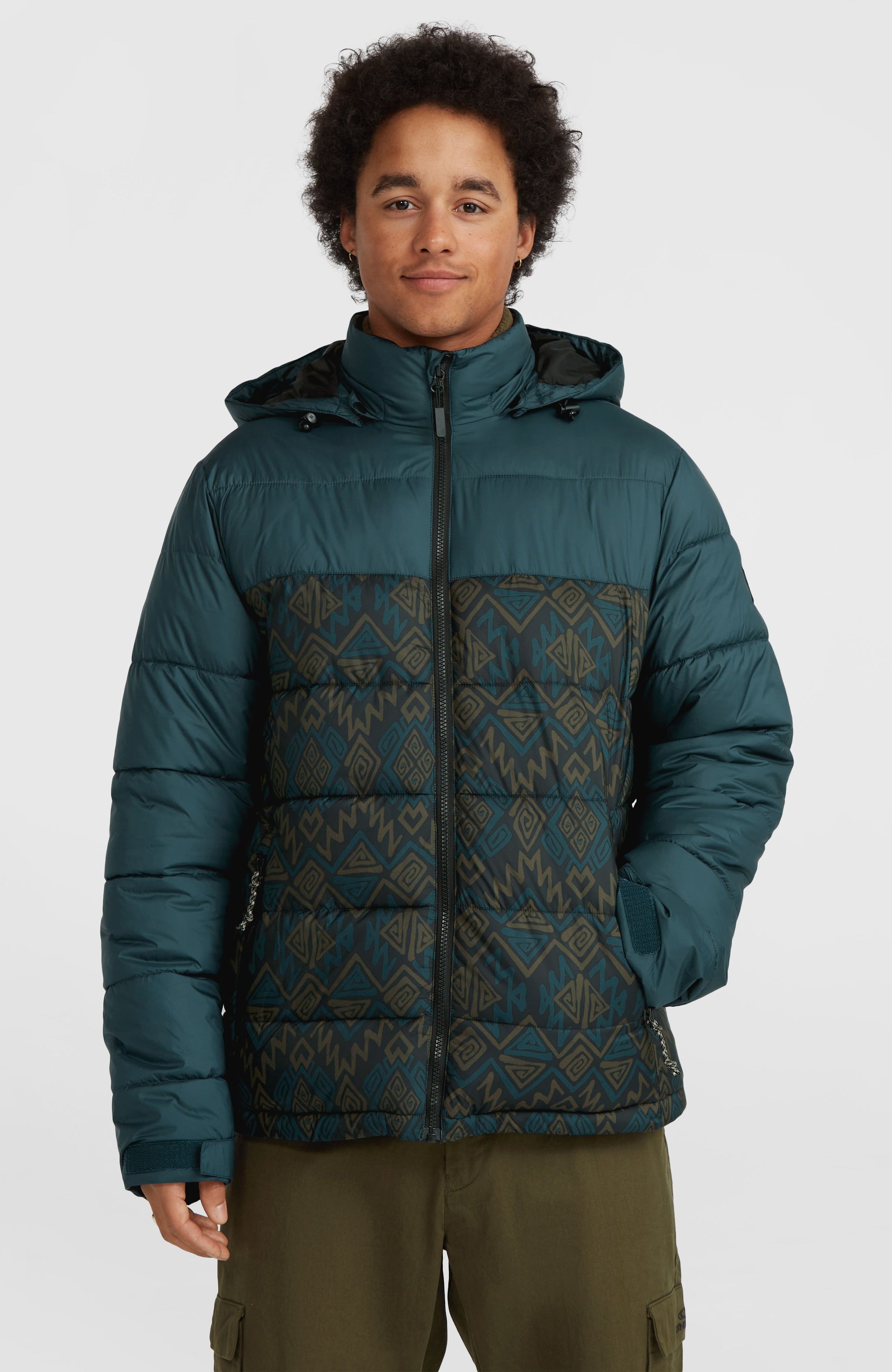O'Riginals Puffer Jacket - Black Retro Ikat