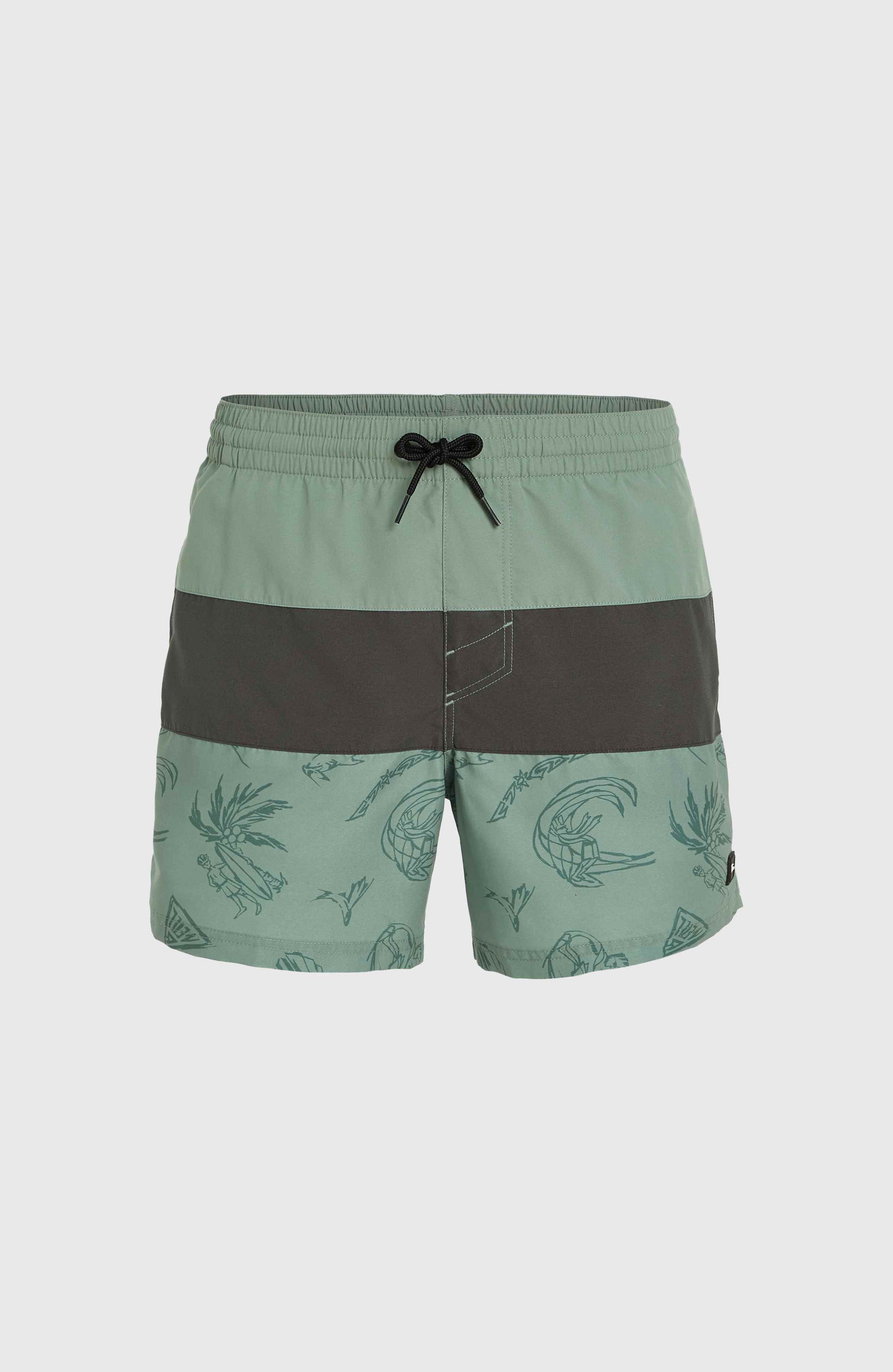 Mix & Match Cali Block 15'' Swim Shorts - Green Vintage Surfer