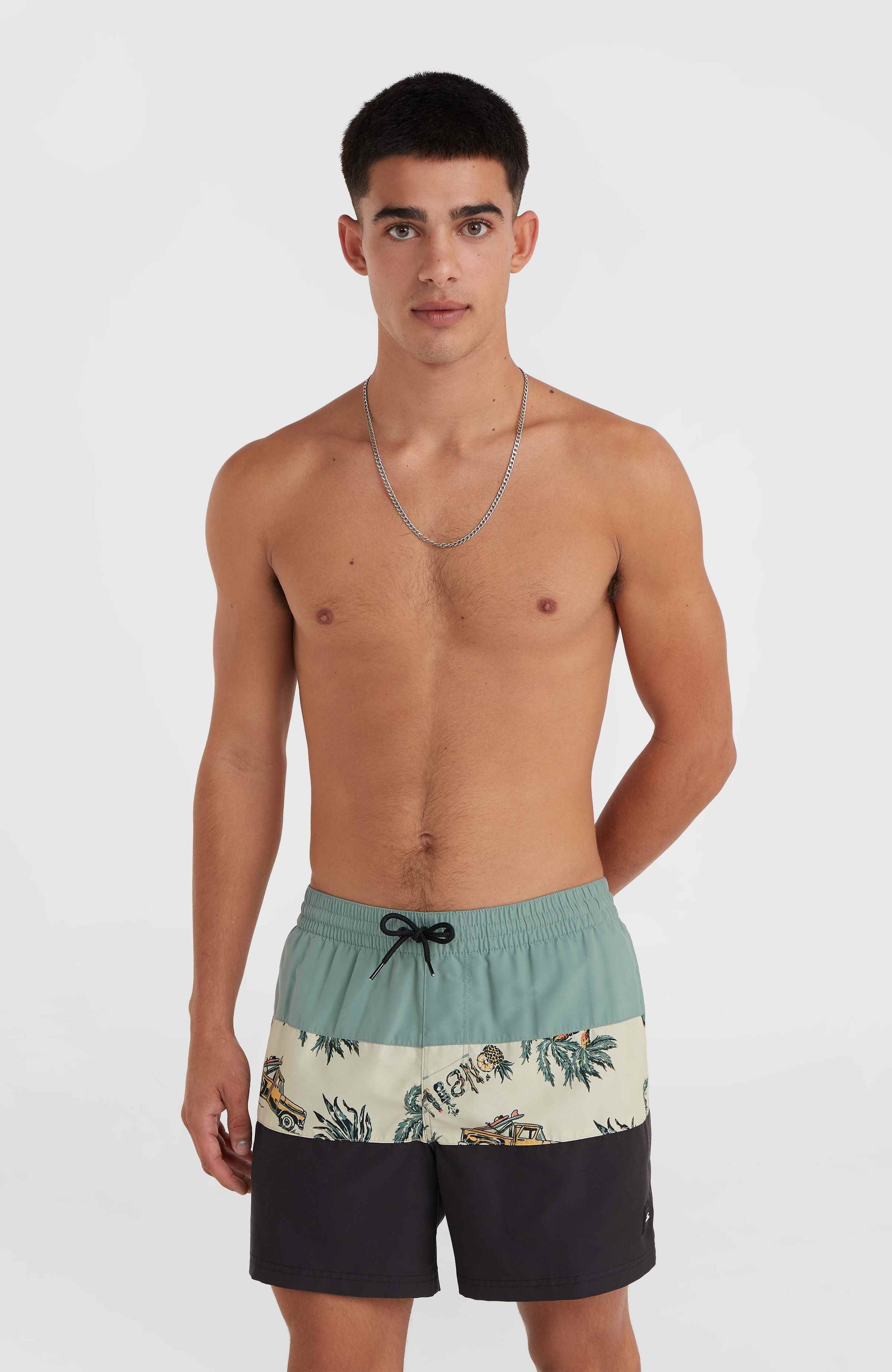 Mix & Match Cali Block 15'' Swim Shorts - Beige Venice Beach
