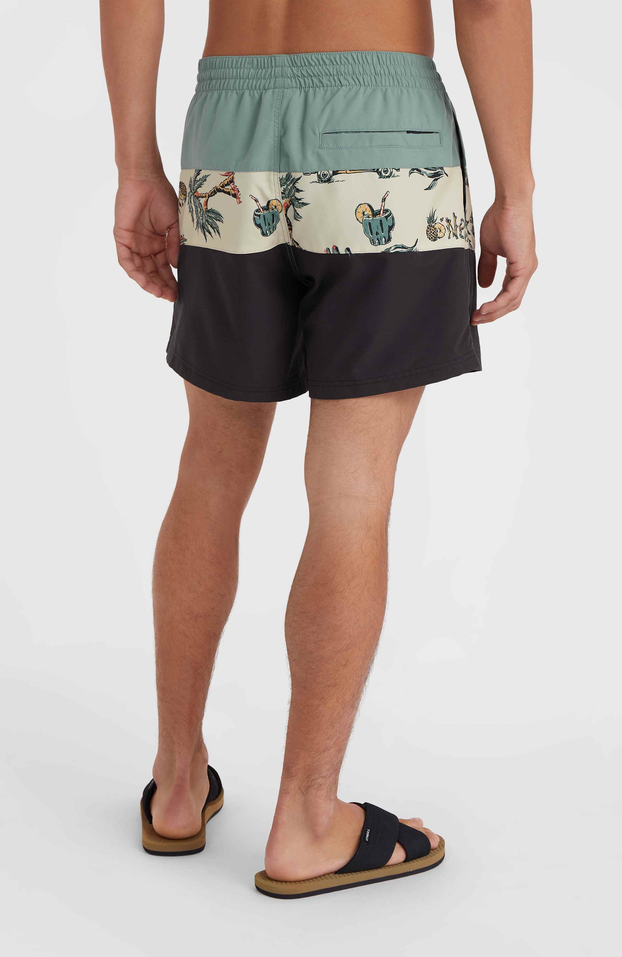 Mix & Match Cali Block 15'' Swim Shorts - Beige Venice Beach