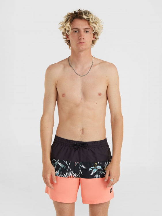 Mix & Match Cali Block 15'' Swim Shorts - Black Tropicana