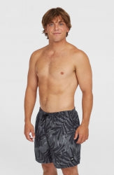 O'Neill Cali Floral 16'' Swimshorts - Black Dipped Leaves