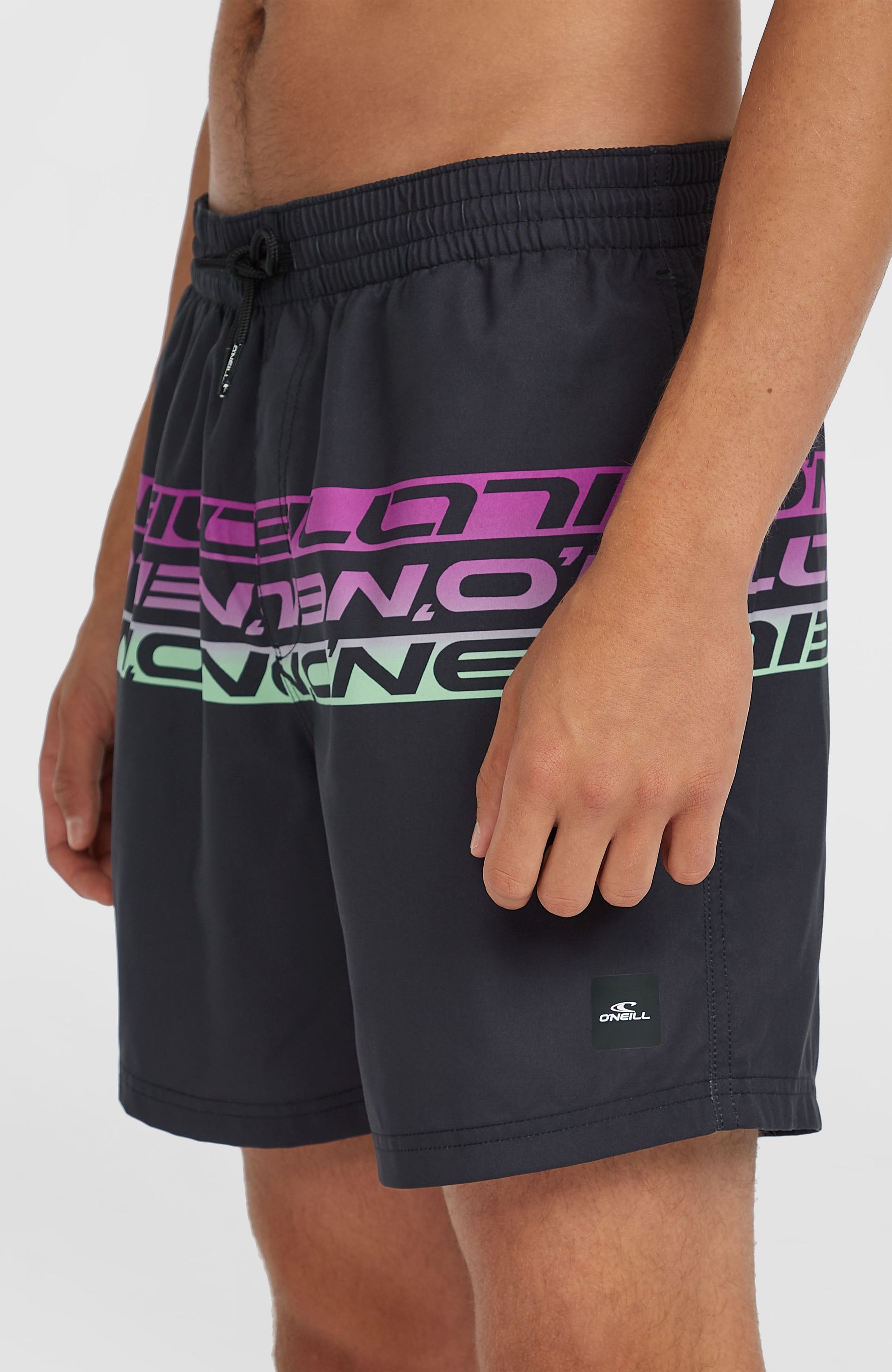 O'Neill Cali Stripe 16'' Swimshorts - Black/Purple Upside Down Clean