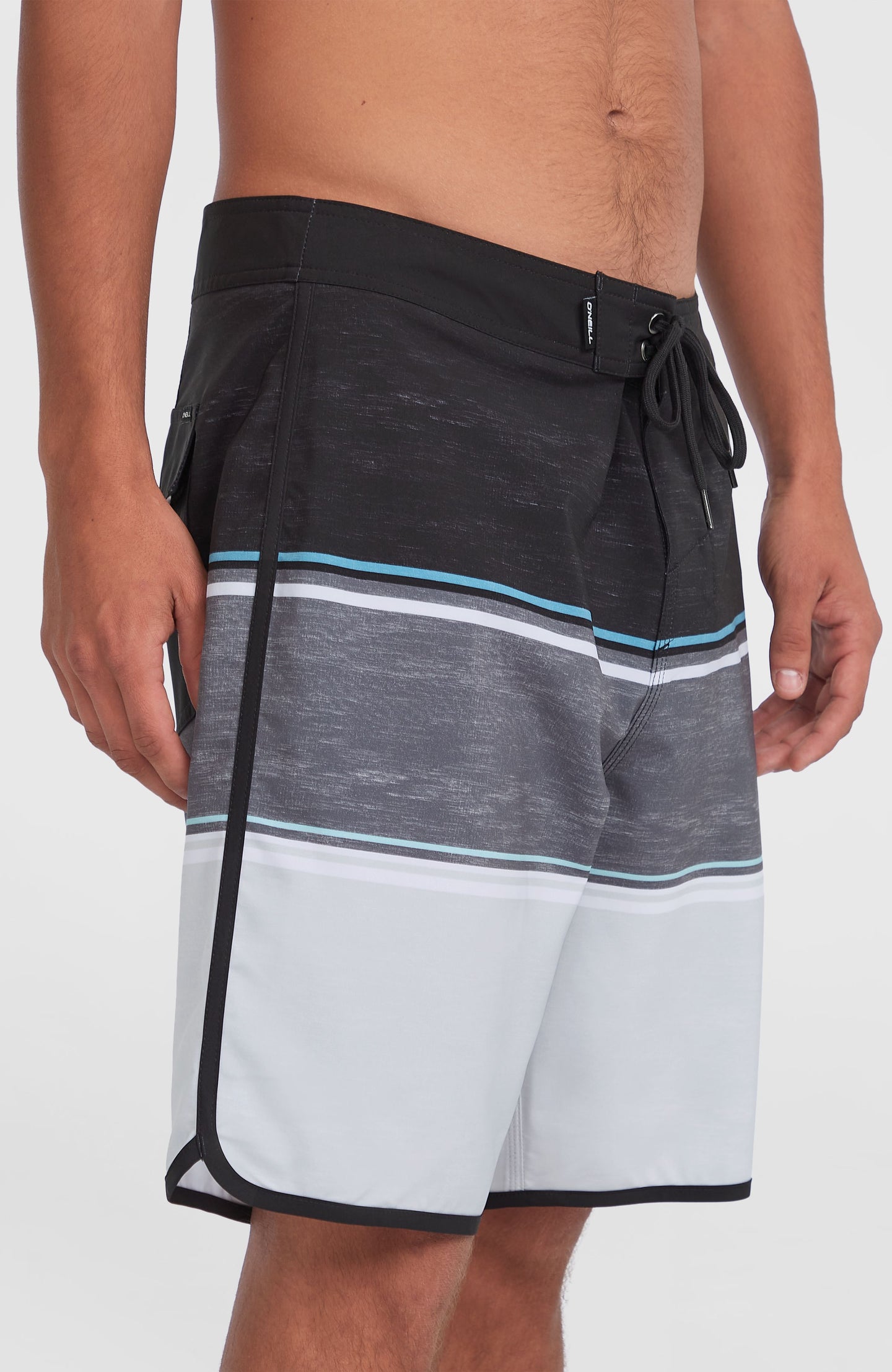 Lennox Scallop 19" Boardshorts - Black Out Colour Block