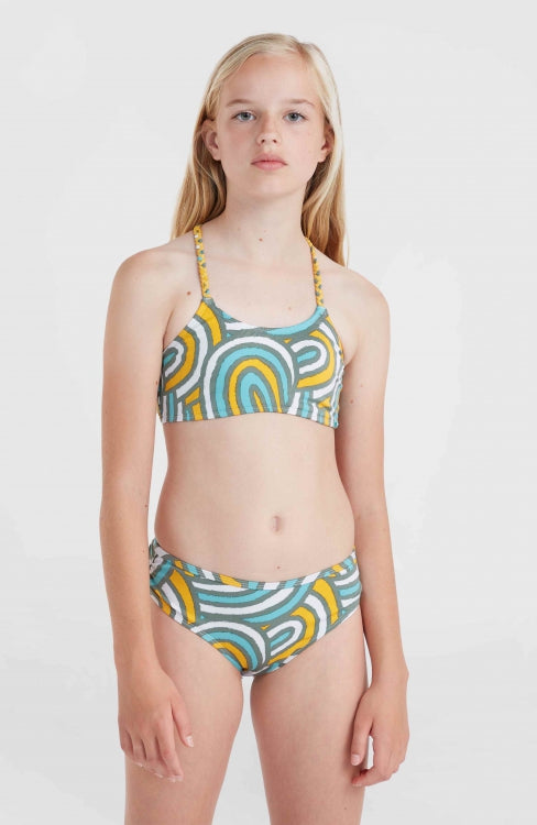 Mix And Match Tropics Bikini - Blue Rainbow Stripe