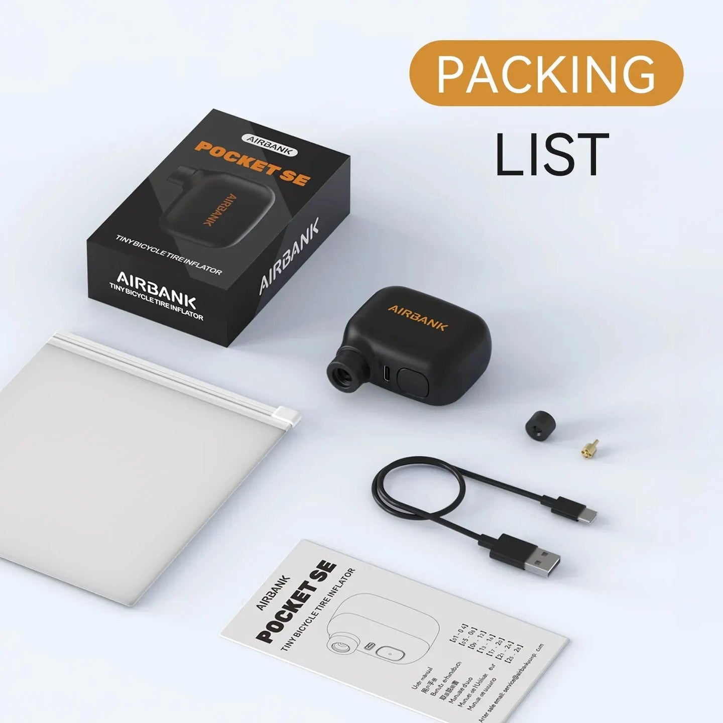 Mini Rechargeable Bike Pump – 100 PSI, USB-C Airbank